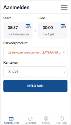 Andere kenteken aangemeld