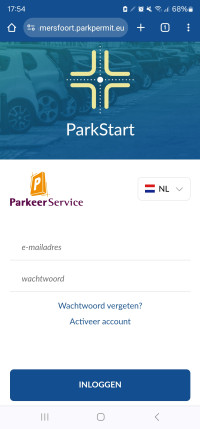 afbeelding Inlogscherm ParkStart