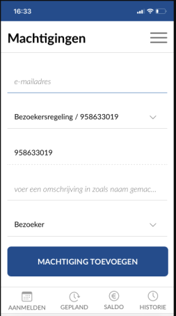 Afbeelding ParkStart Machtigingen
